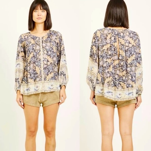 Spell and the Gypsy Balloon Sleeve Oasis Blouse in Nightshade Sz S - Picture 3 of 9